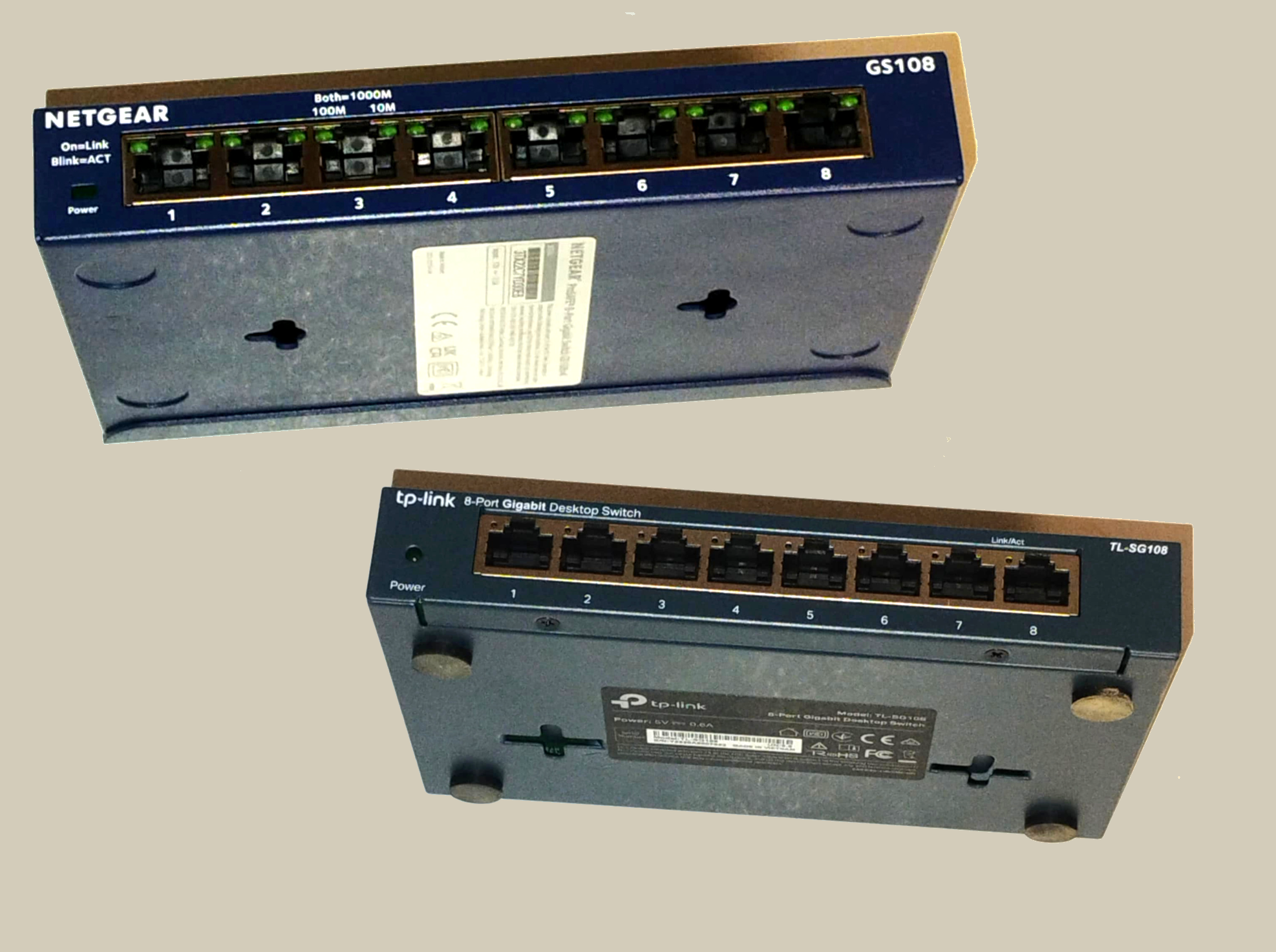 Netgear ProSafe GS108 vs TP-LINK SG108  - 1 GBPS Port Switch.