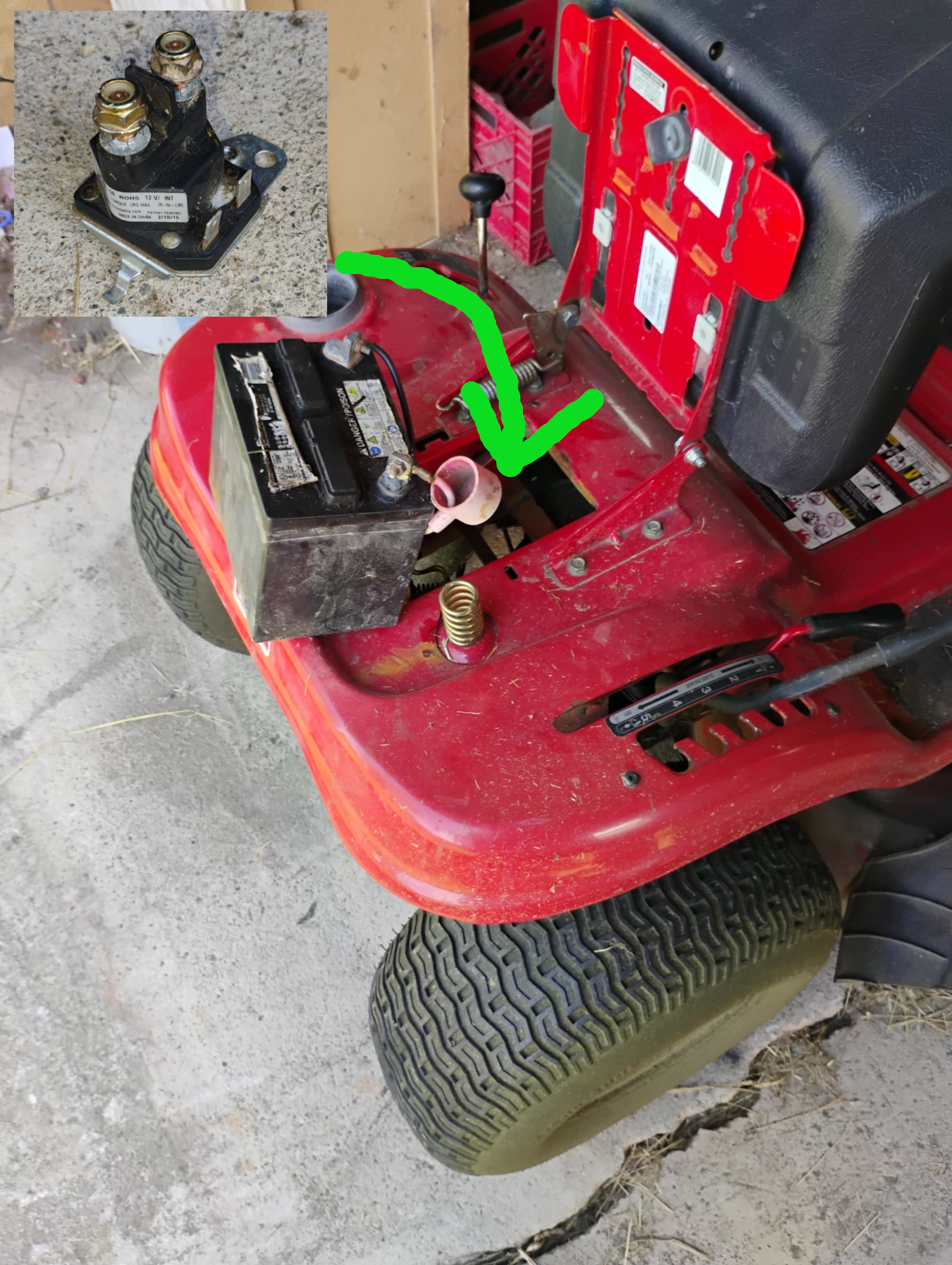 Disappointment in Troy-Bilt pony 7 Speed Riding Lawn Mower, a guide to Solenoid Replacement.